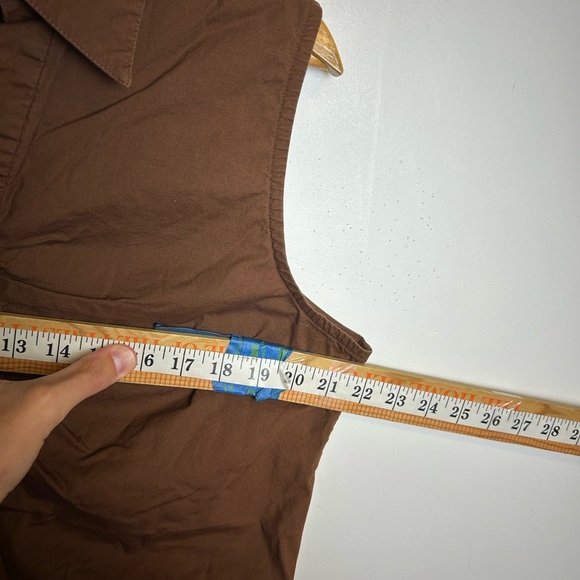 Y2k Faded Glory Brown Lace-Up Button Down Blouse Corset style Goth Fairy Sz XL - Picture 5 of 9